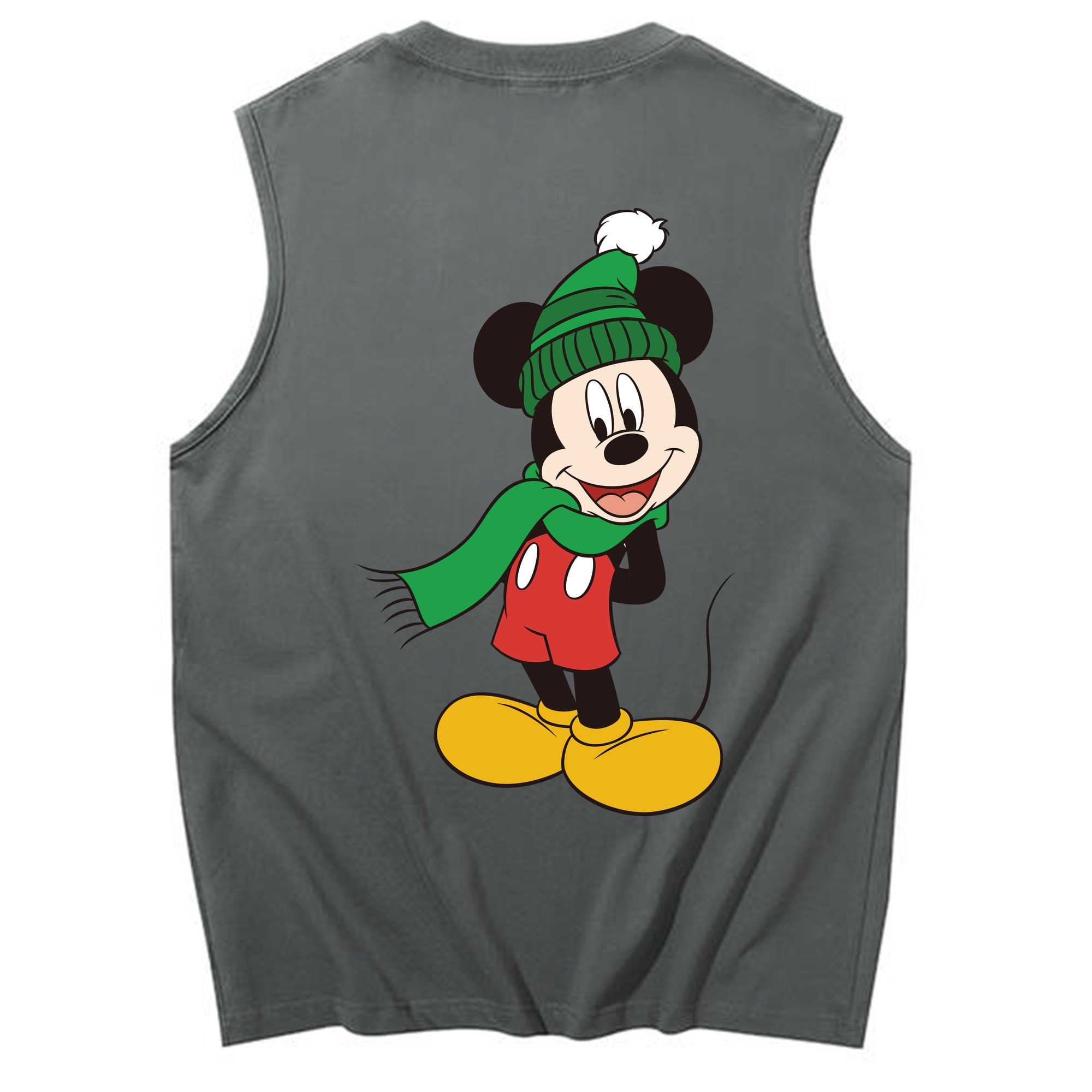 ミッキーマウス Mickey Mouse コットン100％タンクトップ（背面プリント）